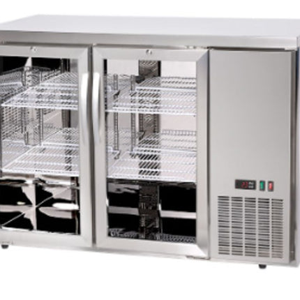 Hladilni barski pult, steklena vrata, Arktic, 4 police, 283 l, srebrn, 230 V/185 W, 1217 x 631 x (V) 865 mm