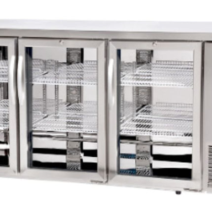 Refrigerated bar counter, glass doors, Arktic, 6 shelves, 493L, Silver, 230V/185W, 1826x631x(H)865mm