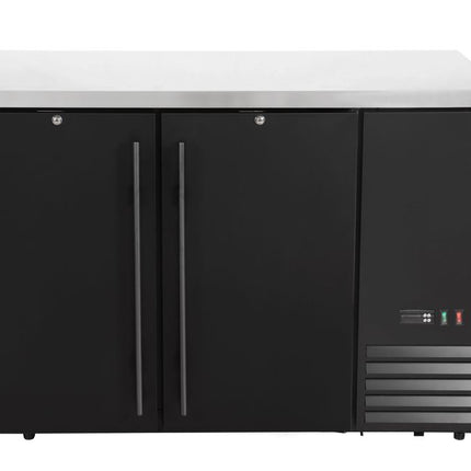 Hladilni barski pult, polna vrata, Arktic, 4 police, 283 l, črne barve, 230 V/185 W, 1217 x 631 x (V) 865 mm