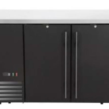 Refrigerated bar counter, solid doors, Arktic, 4 shelves, 283L, Black, 230V/185W, 1217x631x(H)865mm