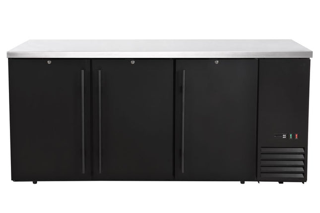 Refrigerated bar counter, solid doors, Arktic, 6 shelves, 493L, Black, 230V/185W, 1826x631x(H)865mm