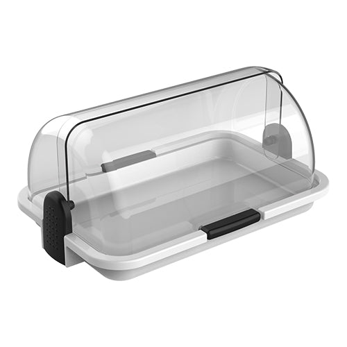 Rolltop Buffet Display | Biesse | White Polypropylene | 30 x 20 x H14 cm 1