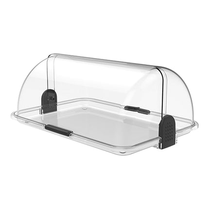 Transparent Rolltop Buffet Display with Compartments | Biesse | BPA-Free Polypropylene | 46.5 x 31.5 x H19.5 cm 1