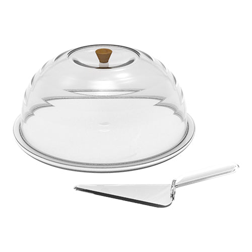 Cake Platter with Transparent Cover and Cake Server | Biesse | Plastic | Ø34 x H16 cm 1