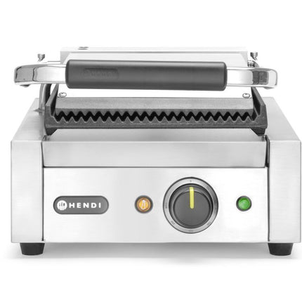 Contact Grill Single Version Ribbed Top & Bottom | HENDI | 230V/1800W | 310x375x216mm