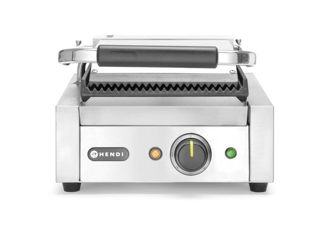 Contact Grill Single Version Ribbed Top & Bottom | HENDI | 230V/1800W | 310x375x216mm