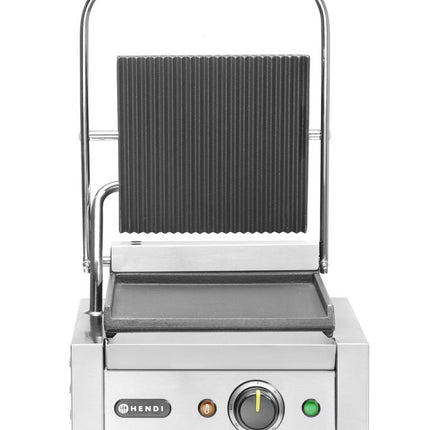 Contact Grill Single Version | HENDI | 230V/1800W | Ribbed Top & Smooth Bottom | 310x375x216mm