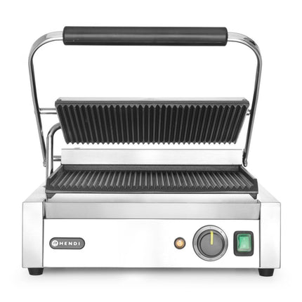 Ribbed Contact Grill Panini | HENDI | 230V/2200W | 430x375x216mm