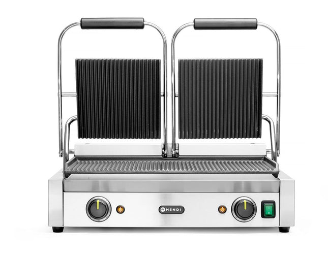Double Contact Grill with Ribbed Plates | HENDI | 230V/3600W