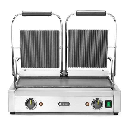 Double Contact Grill with Ribbed Top and Smooth Bottom | HENDI | 230V/3600W