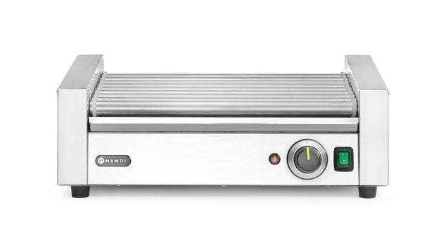 Sausage rolling grill, 1 zone, HENDI, 9 rollers, Silver, 230V/790W, 566x450x(H)192mm, Rectangular