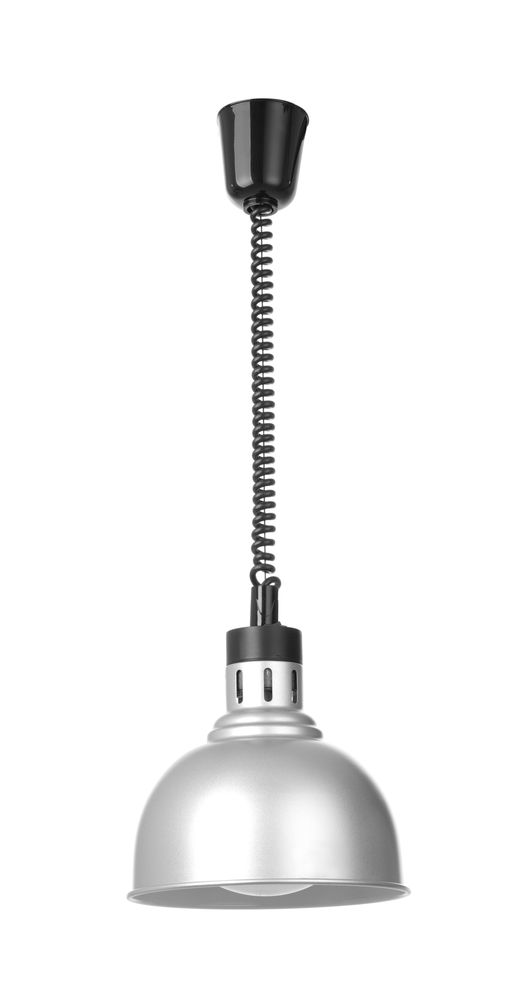 Rise and fall heat lamp, dome-shaped, HENDI, Silver, 230V/250W, ⌀250x(H)207mm