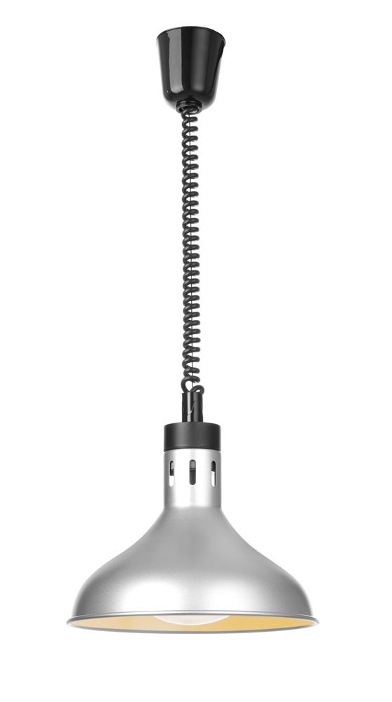Rise and fall heat lamp, bell-shaped, HENDI, Silver, 230V/250W, ⌀295x(H)207mm