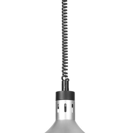 Grelna svetilka z nastavljivo višino, zvonaste oblike, HENDI, srebrna, 230 V/250 W, Ø 295 x (V) 207 mm