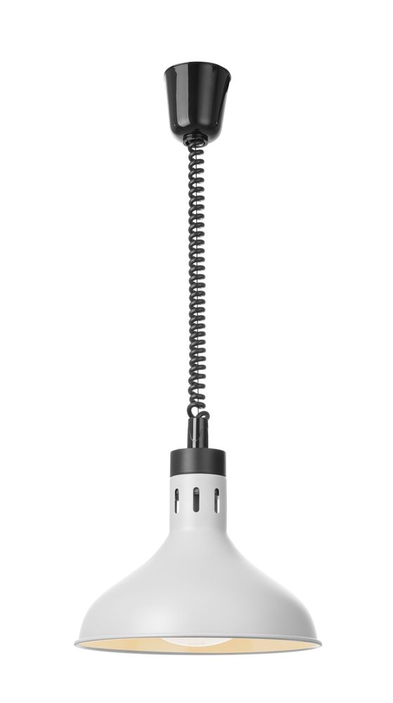Rise and fall heat lamp, bell-shaped, HENDI, White, 230V/250W, ⌀295x(H)207mm