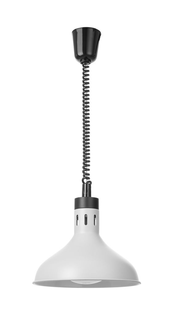 Rise and fall heat lamp, bell-shaped, HENDI, White, 230V/250W, ⌀295x(H)207mm