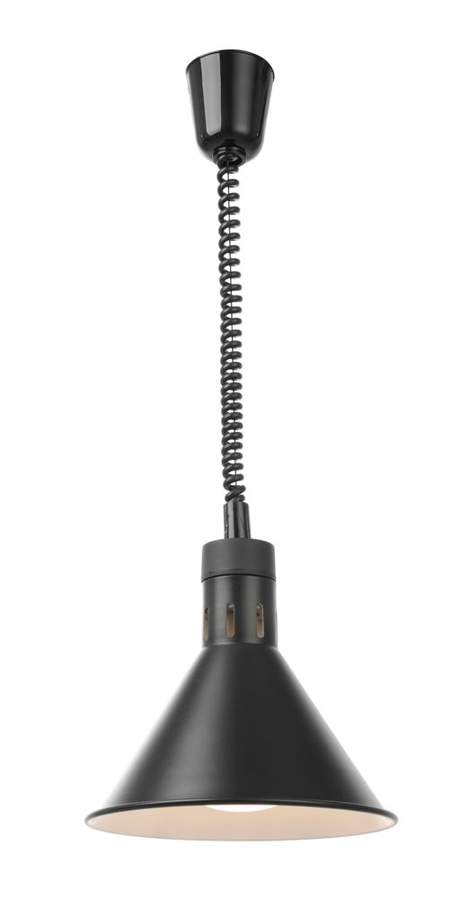 Adjustable Rise and Fall Heat Lamp Conical | HENDI | Black | 230V/250W | Ø275x250mm