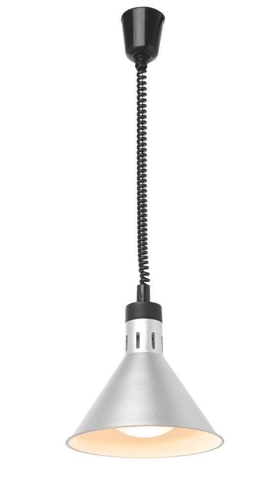 Adjustable Rise and Fall Heat Lamp Conical | HENDI | Silver | 230V/250W | Ø275x250mm