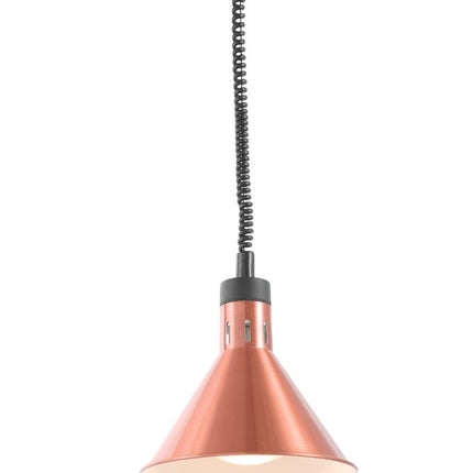 Adjustable Rise and Fall Heat Lamp Conical | HENDI | Copper | 230V/250W | Ø275x250mm