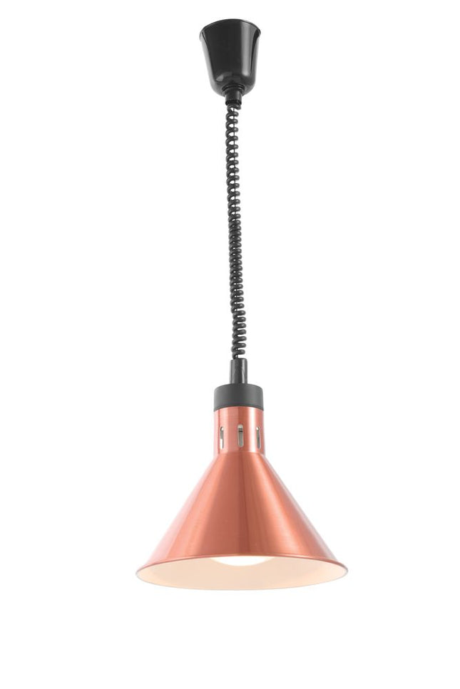 Adjustable Rise and Fall Heat Lamp Conical | HENDI | Copper | 230V/250W | Ø275x250mm