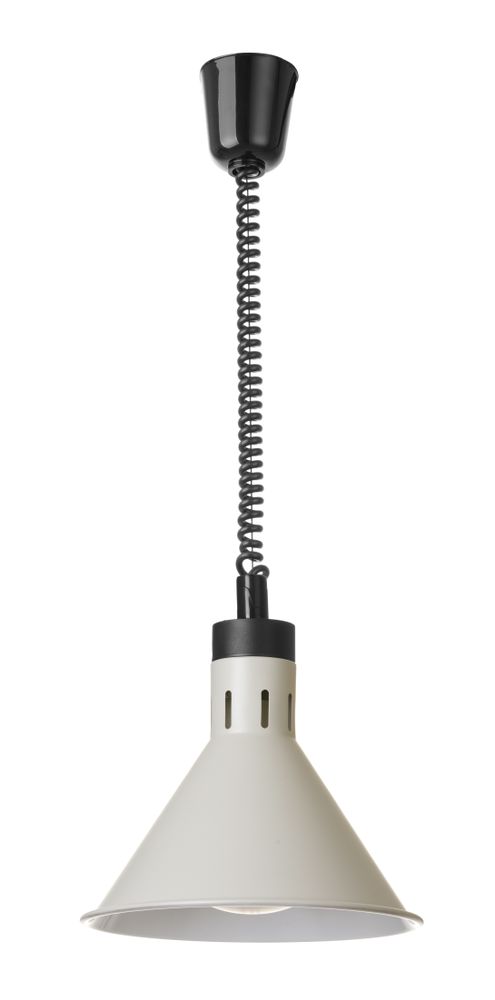 Adjustable Rise and Fall Heat Lamp Conical | HENDI | White | 230V/250W | Ø275x250mm