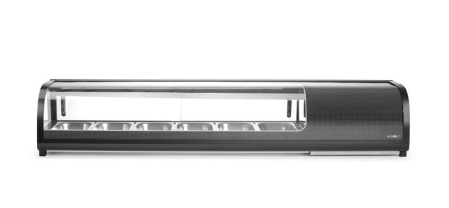 Hladilna vitrina za suši, Arktic, priloženih 6 posod GN 1/3, višine 40 mm, črna, 230 V/190 W, 426 x 1529 x (V) 296 mm