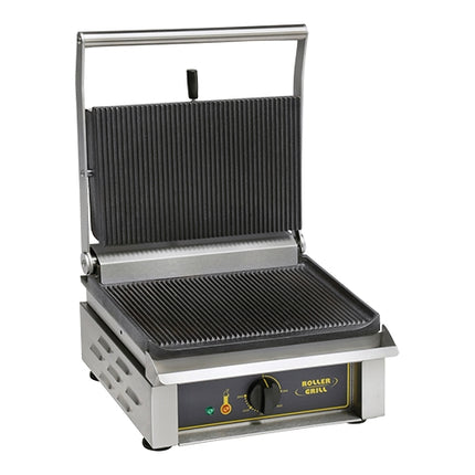 Roller Grill Panini Ribbed Contact Grill | Cast Iron Plates | 3000 W | Work Surface 36 x 24 cm 1