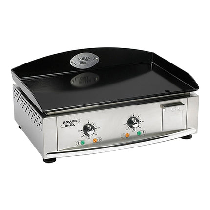 Electric Smooth Fry Top with Enamelled Plate | Roller Grill | 2 Zones, 3,500 W | 59 x 38 cm Work Surface 1
