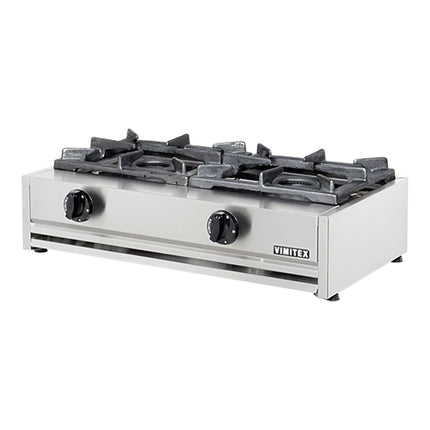 Vimitex 2-Zone Stainless Steel Gas Cooker, Countertop Model, 14 kW, 71 x 40 x H20 cm 1