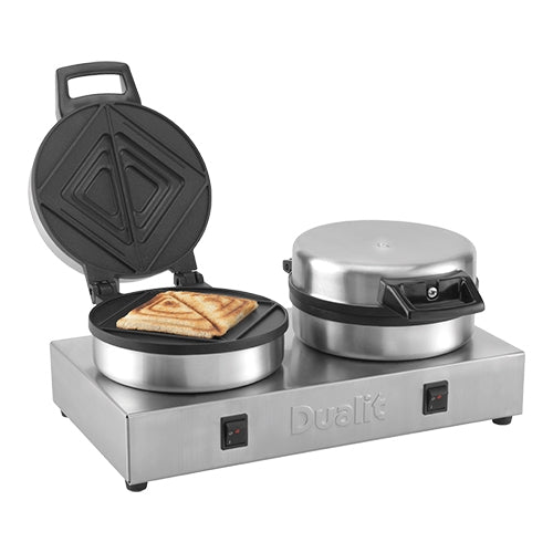 Dualit Contact Sandwich Toaster with Nonstick Coating | 2 Zones | 1600 W | Ø15 cm 1