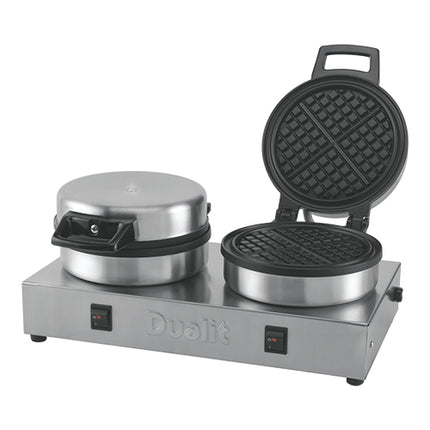 Stainless Steel Waffle Iron | Dualit | Non-Stick Satin Finish | For 2 Ø15 cm Waffles | 1.600 W 1