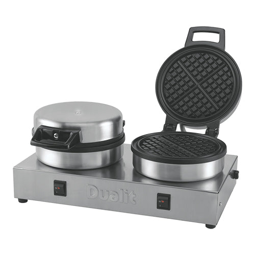 Stainless Steel Waffle Iron | Dualit | Non-Stick Satin Finish | For 2 Ø15 cm Waffles | 1.600 W 1