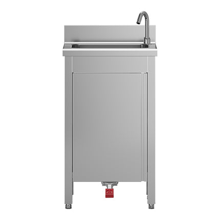 Stainless Steel 18/8 Hand Wash Basin with Swivel Tap and Pedal Control | Multinox | Wall Mounted | W50 x D35 x H85 cm 1