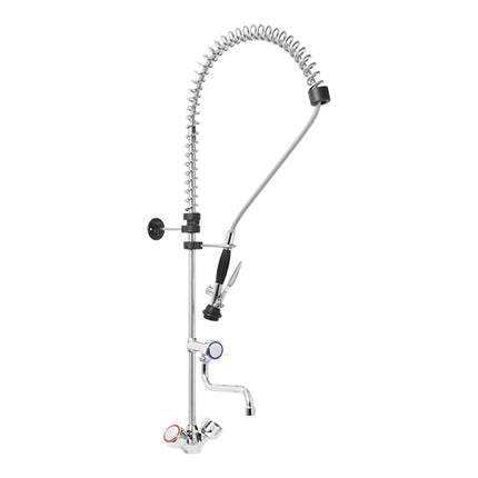 Stainless Steel Pre-Rinse Spray Unit with Separate Tap Hot/Cold | Multinox | Worktop Mounted | H111 x L100 cm | 1/2 Water Connection 1