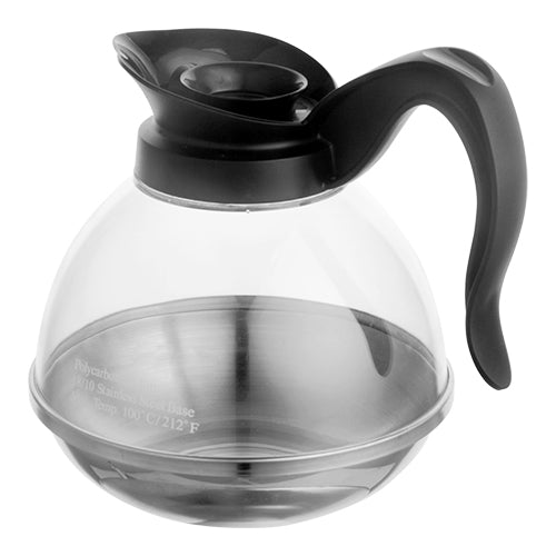 Transparent Polycarbonate Coffee Decanter with Stainless Steel Bottom and Lid | Sunnex | 1.8 L 1