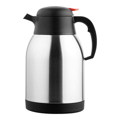 Stainless Steel Double-Walled Vacuum Jug with Push Button Lid | CaterChef | Black | 2 L, Ø14 x H18 cm 1