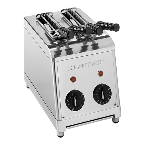 MilanToast Sandwich Toaster | 2 Slots and 2 Tongs | Stainless Steel | 1,370 W | 18 x 30 x H30 cm 1