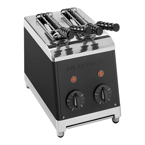 MilanToast Sandwich Toaster with 2 Tongs | Black Stainless Steel | 1,370 W | 18 x 30 x H30 cm 1