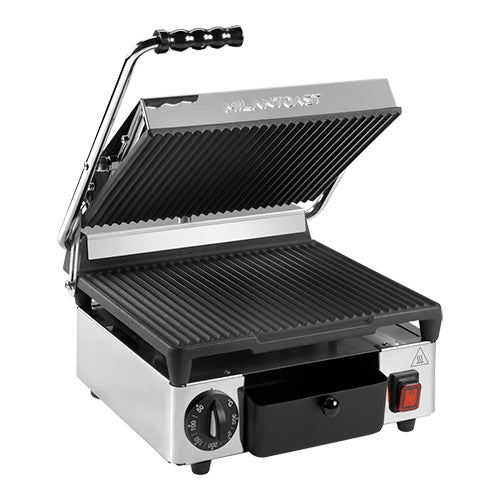 MilanToast Contact Grill with Ribbed Plates | Ceramic Non-Stick Cast Iron | 1,730 W | 29 x 25 cm 1