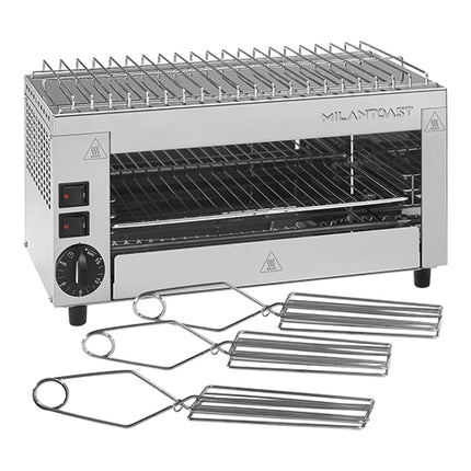 MilanToast 1-Level Toaster Grill with Timer and Drip Tray | Stainless Steel | 1850 W | 43 x 23 x H23 cm 1