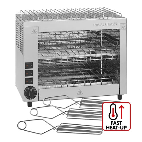 2-Level Toaster Grill with Timer and Drip Tray | MilanToast | Stainless Steel | 2700 W | 43 x 23 x H35 cm 1