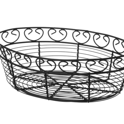 Wire Basket Deco Oval | HENDI | 255x160x80mm | Matt Black Coating