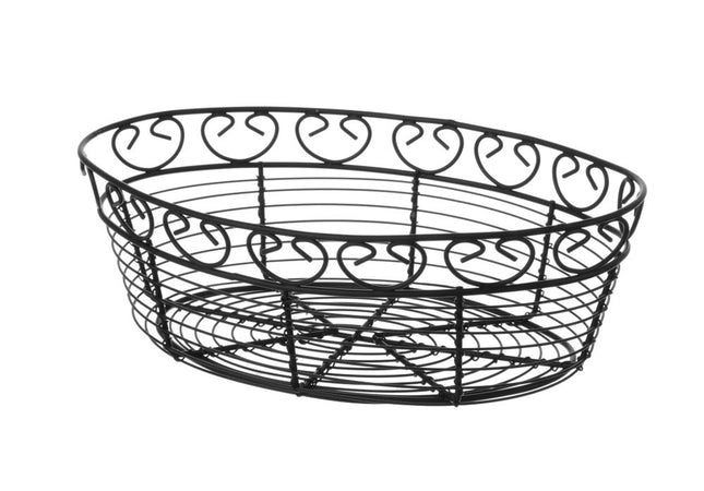 Wire Basket Deco Oval | HENDI | 255x160x80mm | Matt Black Coating