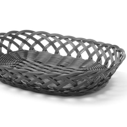 Oval Basket with Woven Sides, Black | HENDI | 320x230x55mm