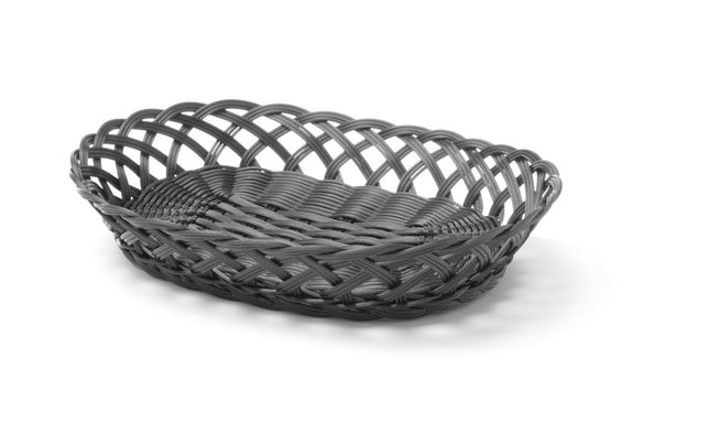 Oval Basket with Woven Sides, Black | HENDI | 320x230x55mm