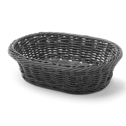 Oval Bakery Basket Black Medium | HENDI | 250x190x65mm