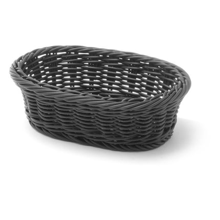 Oval Bakery Basket Black Small | HENDI | 190x120x60mm