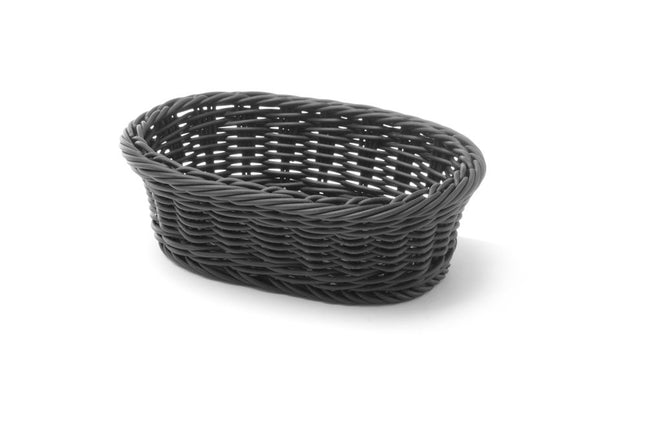 Oval Bakery Basket Black Small | HENDI | 190x120x60mm