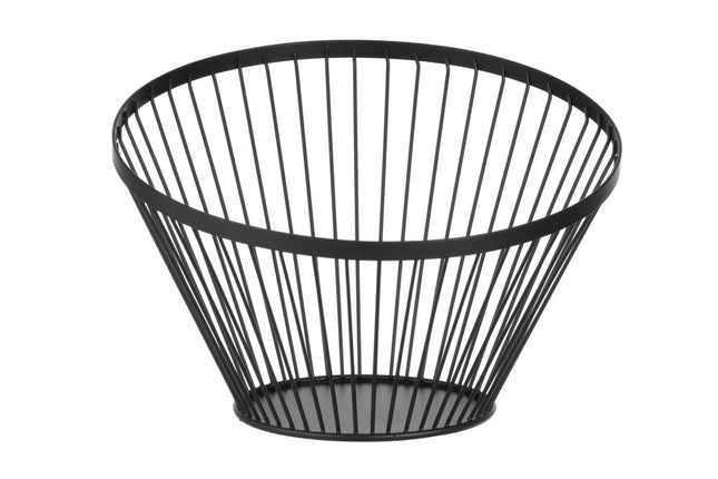Angled Round Fruit Basket Black ⌀300x205mm | HENDI