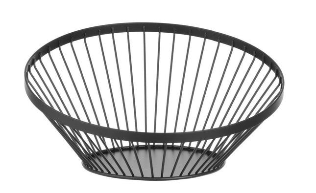 Angled Round Fruit Basket Black ⌀280x130mm | HENDI